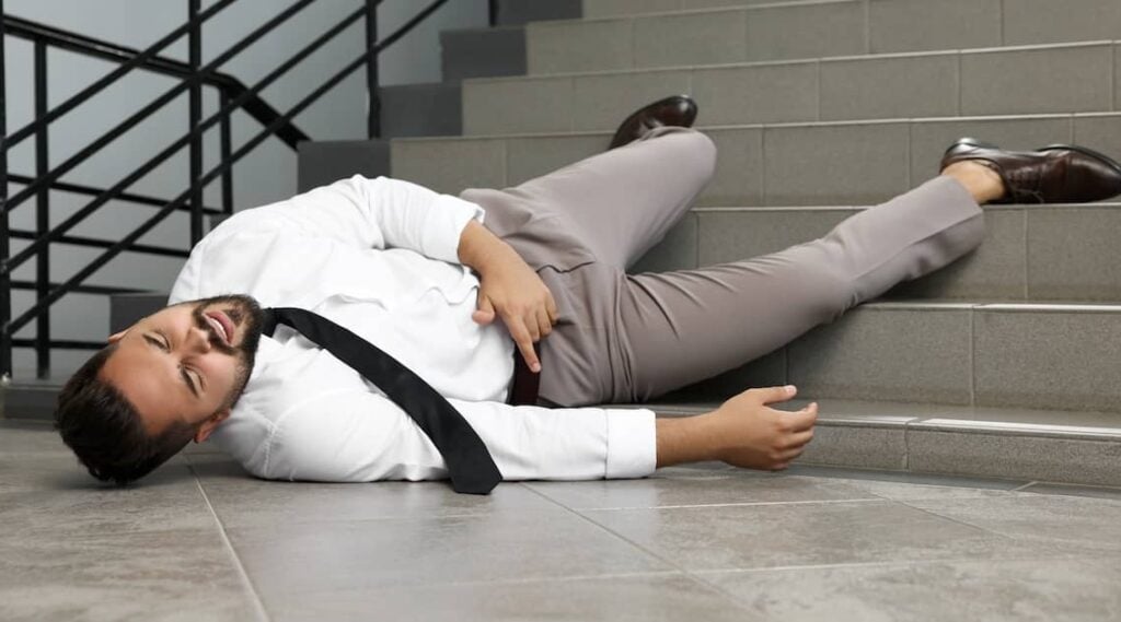 Businessman injured in slip and fall on stairs | Henry Carus + Associates