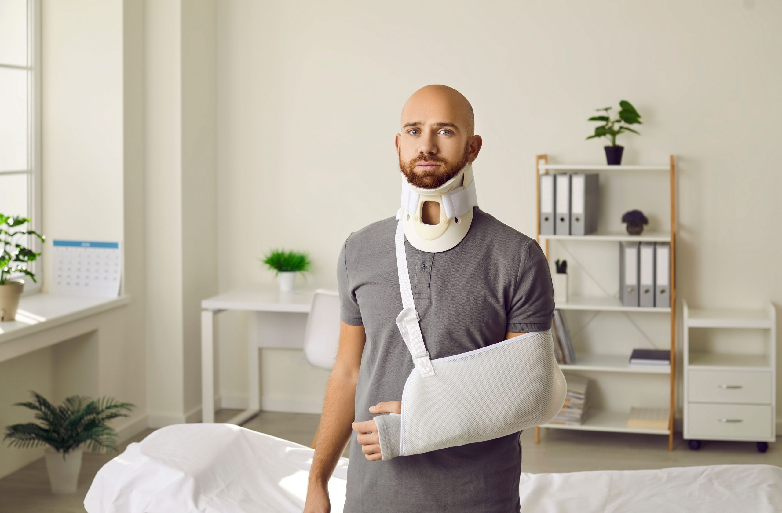 Person receiving rehabilitation treatment after a transport accident with TAC medical and like services support